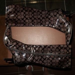 Coach Monogram Patent Leather Heeled Boot